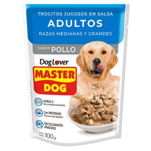 MASTER DOG TROCITOS JUGOSOS ADULTO RAZA MED & GRANDE POLLO 100GR