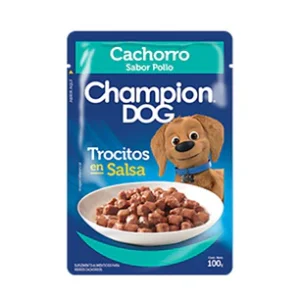 CHAMPION DOG TROCITOS EN SALSA CACHORRO POLLO 100gr